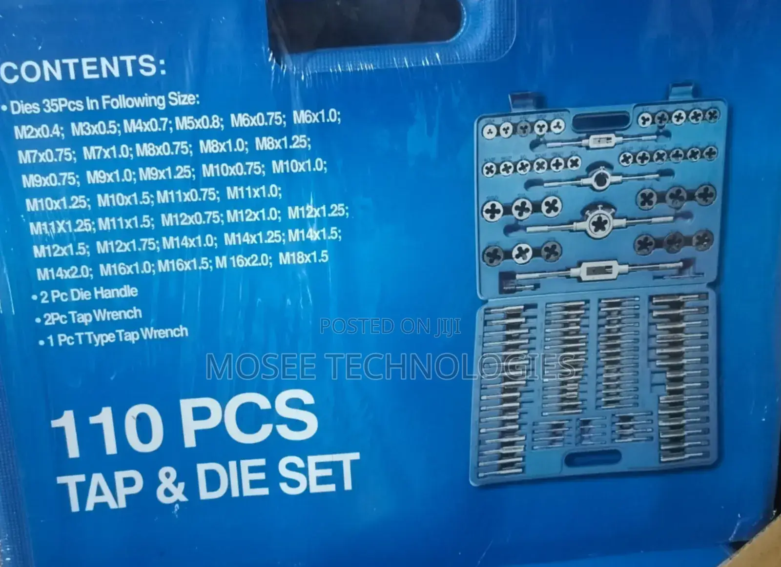 110-Piece Metric Tap and Die Set M2–M18