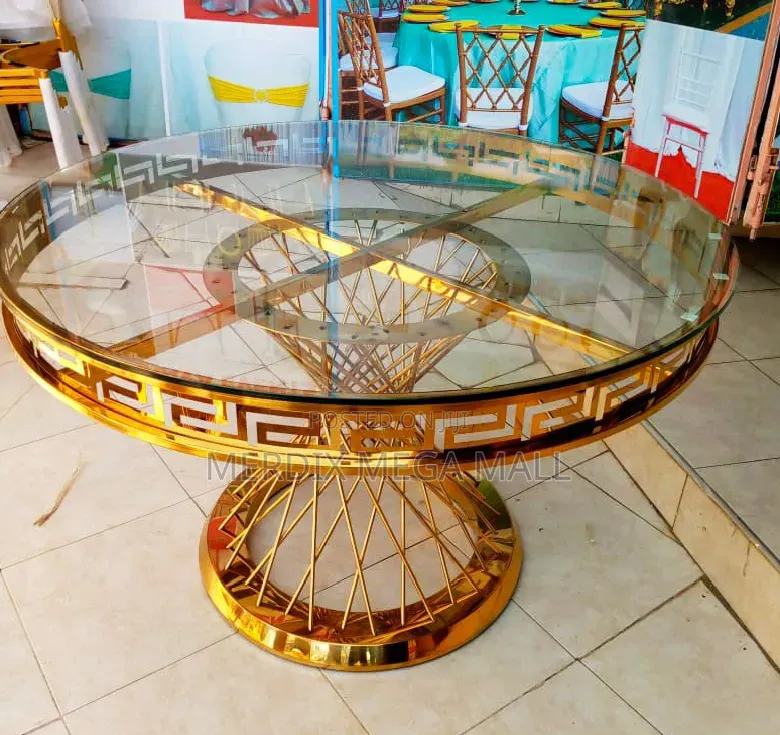 Events Cake Table,cake Table,Gold and Glass Top Table
