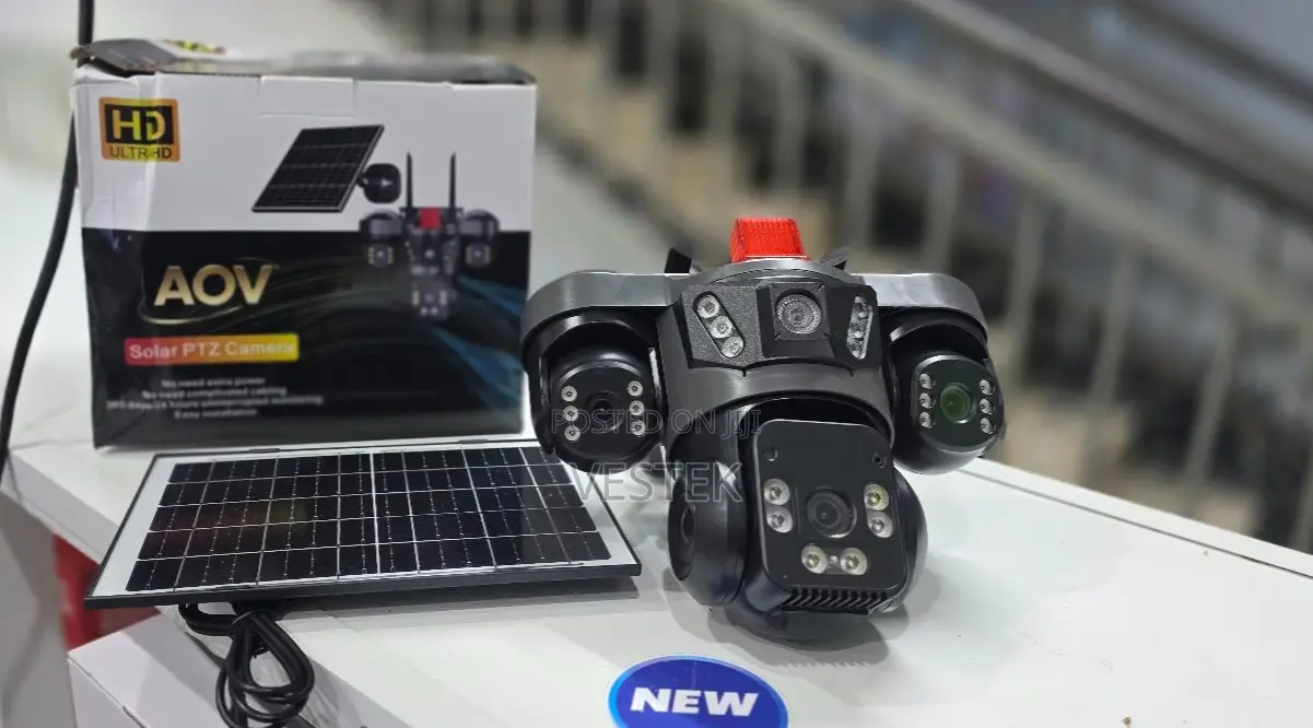 Aov V380 4G Triple Lens Solar PTZ Outdoor CCTV Camera Kit