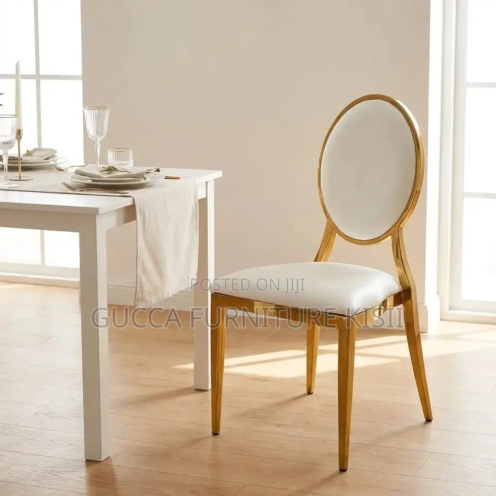 Event Chairs; Oval Padded Gold Chairs