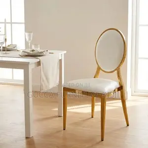 Event Chairs; Oval Padded Gold Chairs