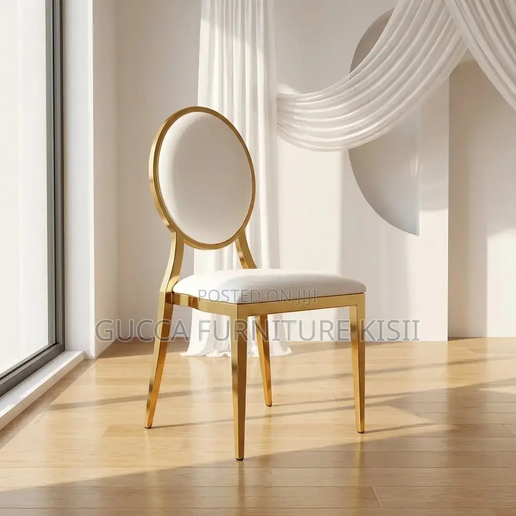 Event Chairs; Oval Padded Gold Chairs