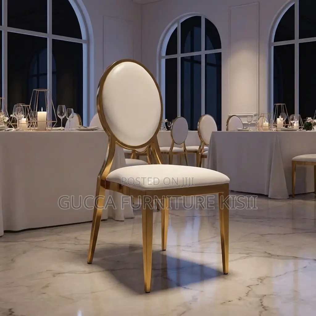 Event Chairs; Oval Padded Gold Chairs