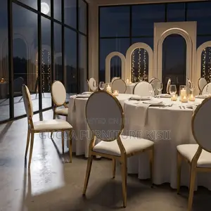 Event Chairs; Oval Padded Gold Chairs