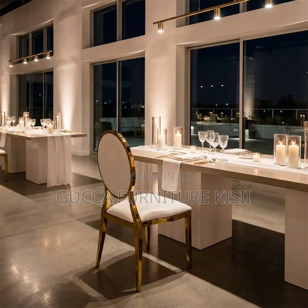 Event Chairs; Oval Padded Gold Chairs