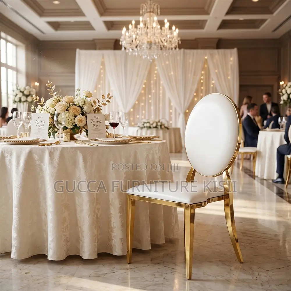 Event Chairs; Oval Padded Gold Chairs