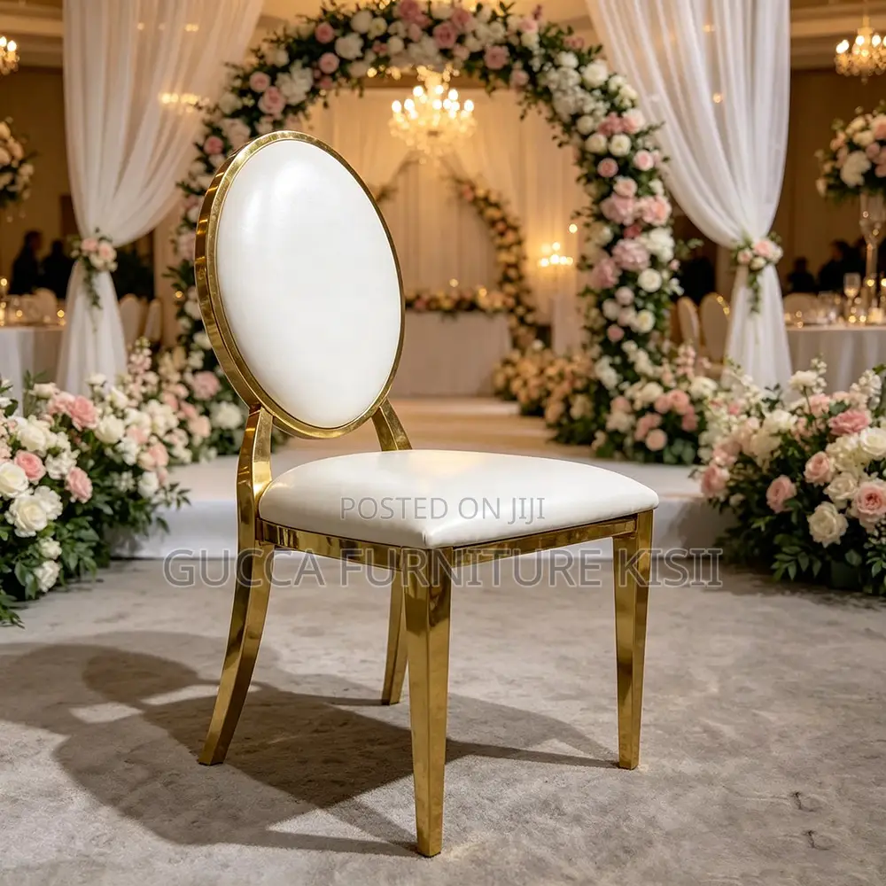 Event Chairs; Oval Padded Gold Chairs