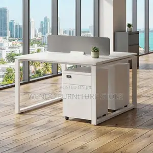 Office Workstation' White Open Two Users Station Table