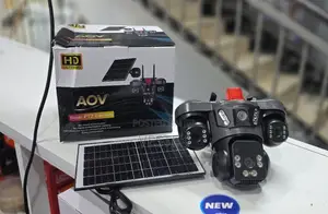 AOV HD Ultra Solar PTZ Camera V380 4G Triple Lens 24-Hour Monitoring