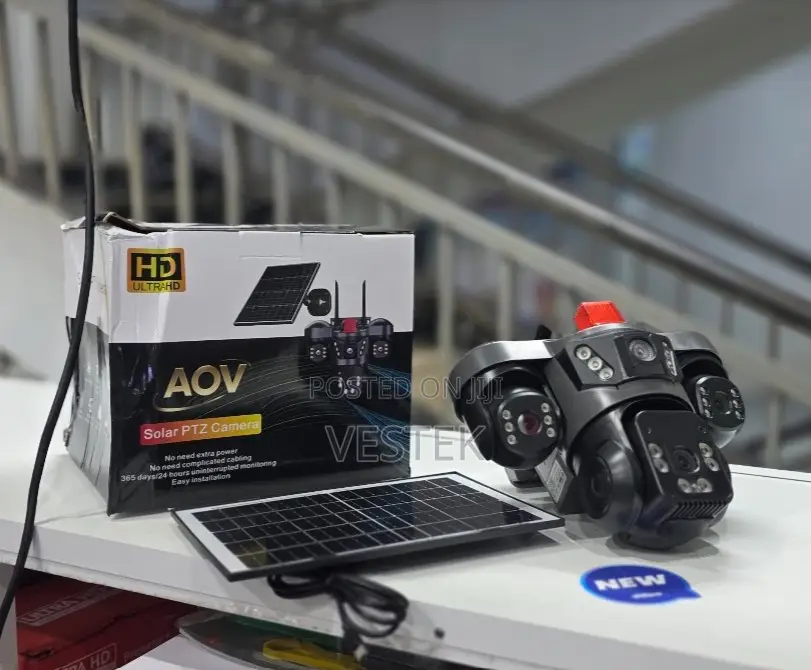 AOV V380 Pro 4G Solar PTZ Camera 365 Days 24/7 Triple Lens Outdoor CCT