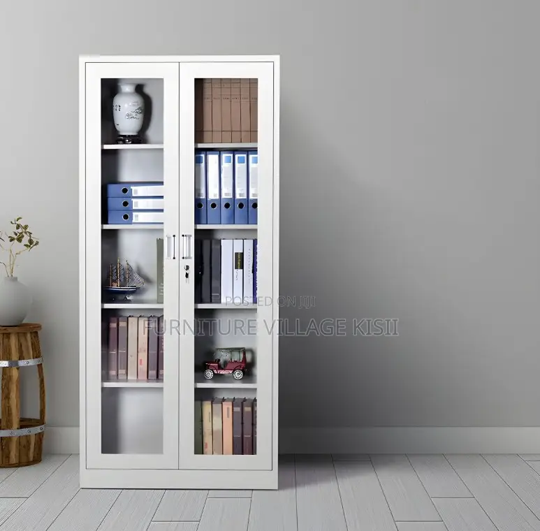 Office Furniture; 2- Full Glass Door Filling Office Cabinet