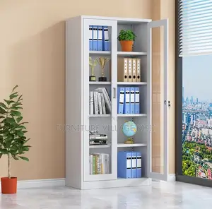 Office Furniture; 2- Full Glass Door Filling Office Cabinet