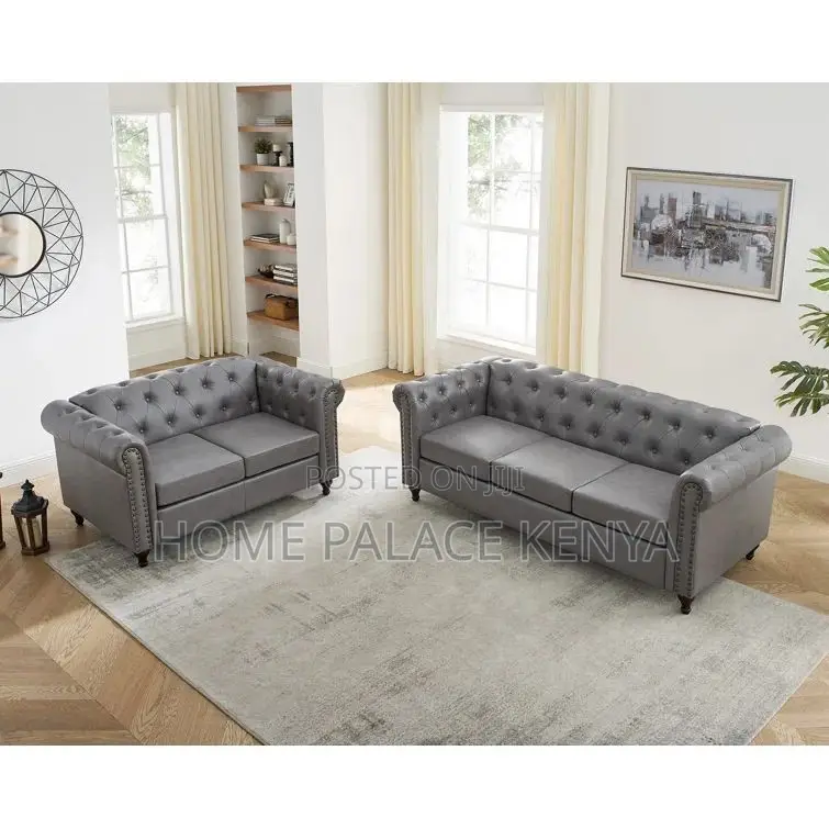 Sofa; Elegant Tufted Chesterfield Velvet Lounge Sofa for Home