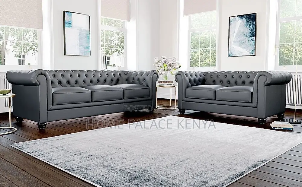 Sofa; Elegant Tufted Chesterfield Velvet Lounge Sofa for Home