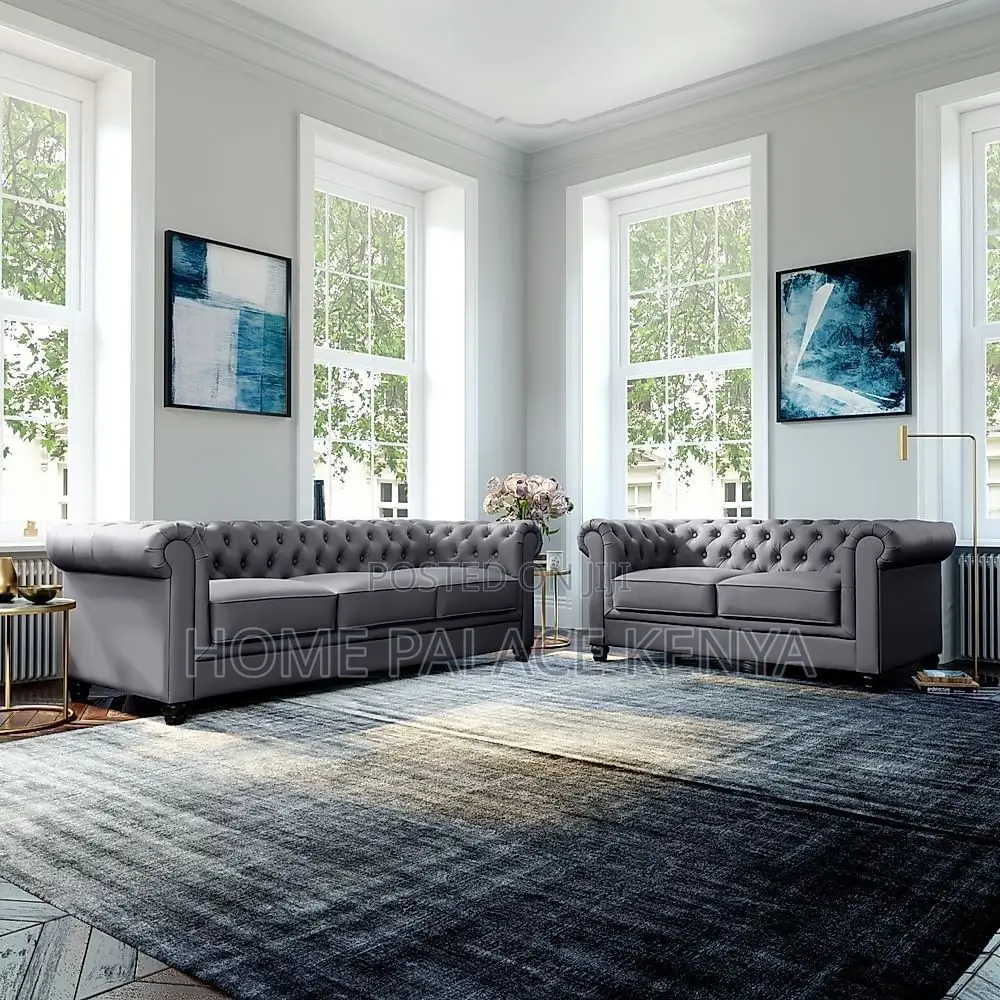 Sofa; Elegant Tufted Chesterfield Velvet Lounge Sofa for Home