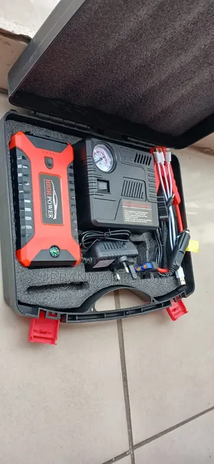 12V Car Jump Starter Kit With Air Compressor & Power Bank