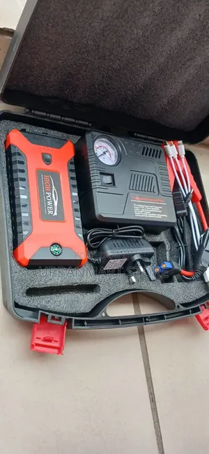 12V Car Jump Starter Kit With Air Compressor & Power Bank