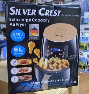 Silver Crest Air Fryer 6 Litres 2400 Watts Metallic Oven
