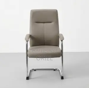 Office Chair : Brown Sled Base Ergonomic Waiting Chair