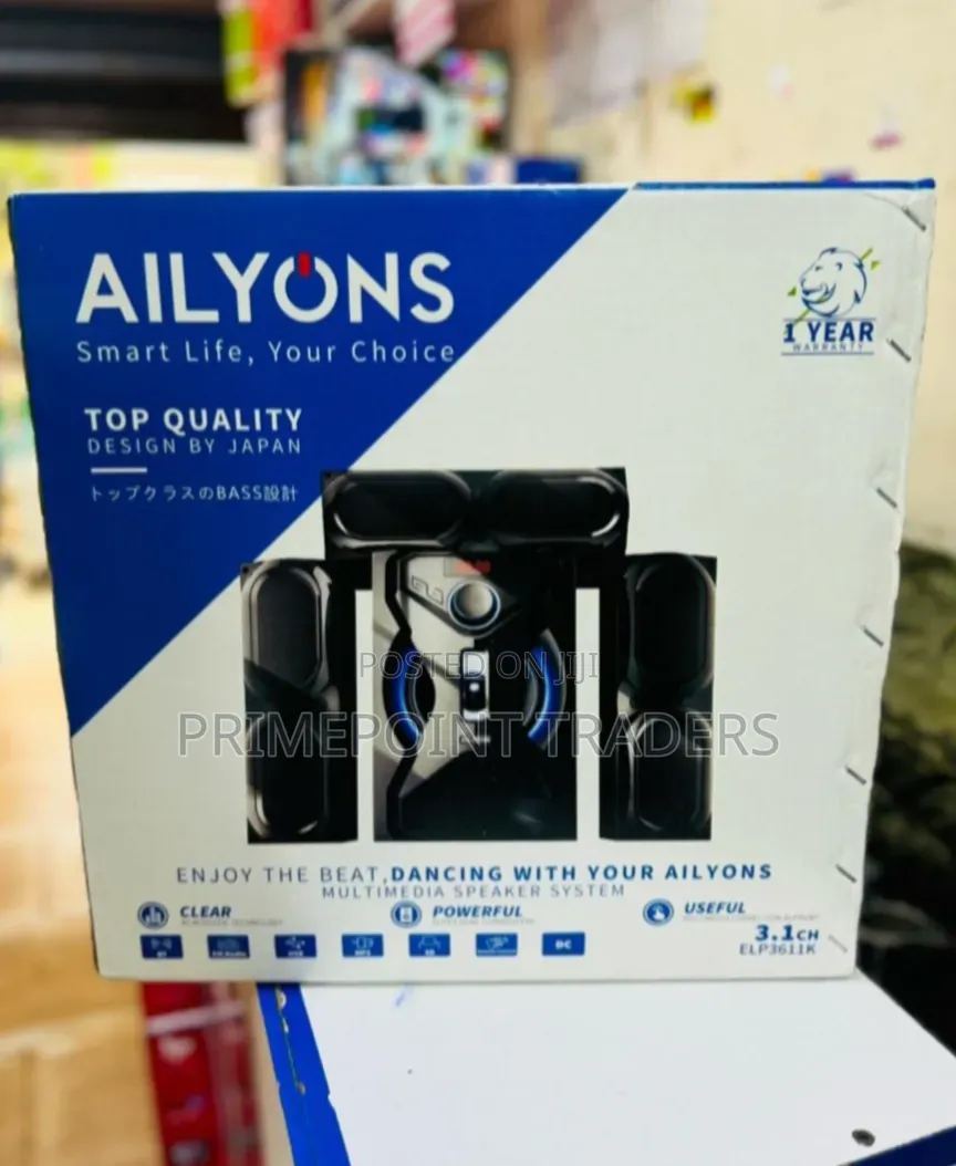 1. Ailyons 3.1CH Subwoofer Home Theatre – Bluetooth Multimedia Speaker