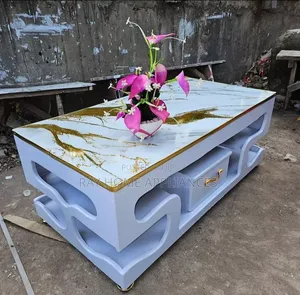 White Coffee  Table With Marble Topping