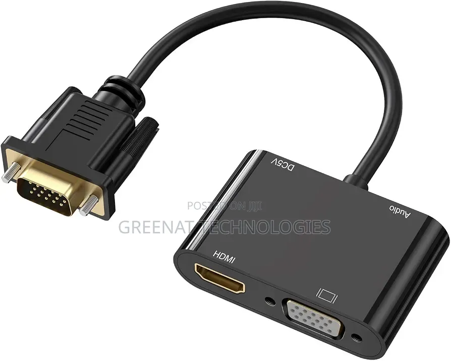 VGA to HDTV + VGA Dual-Display Adapter With Audio