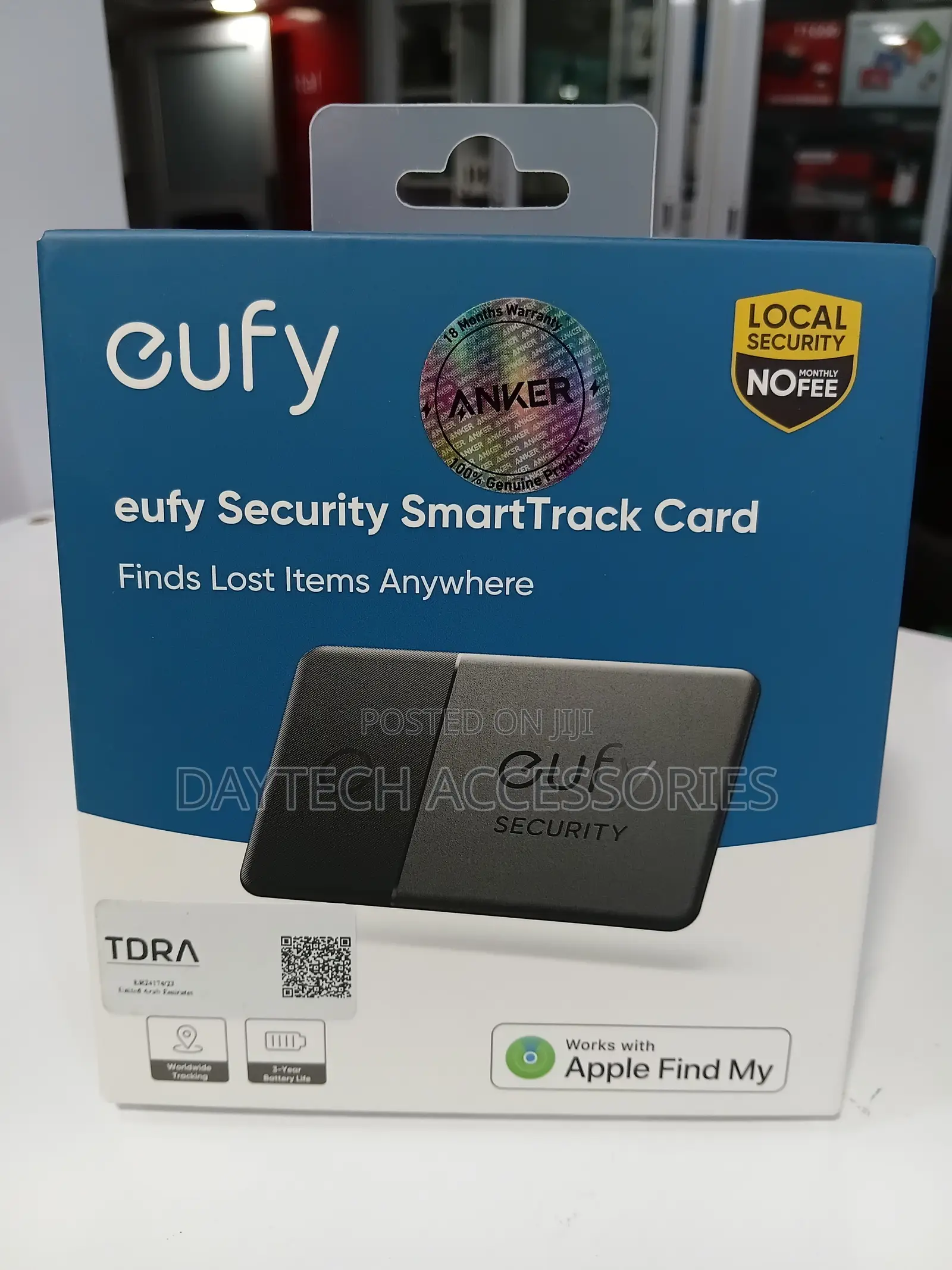 Eufy Security SmartTrack Card Black Ultra-Slim Wallet Tracker & Finder