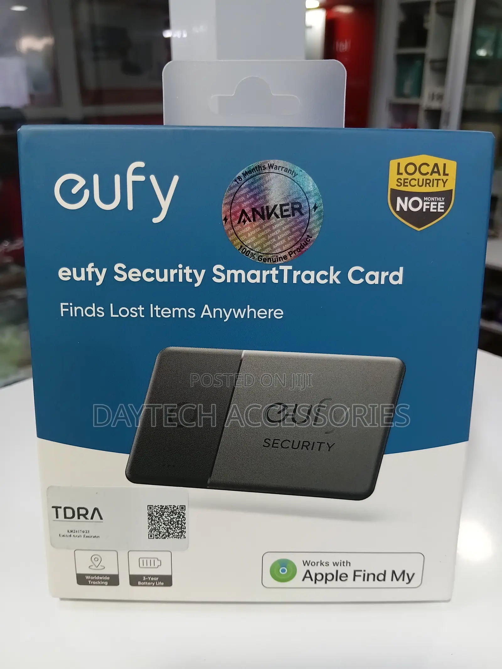 Eufy Security SmartTrack Card Black Ultra-Slim Wallet Tracker & Finder
