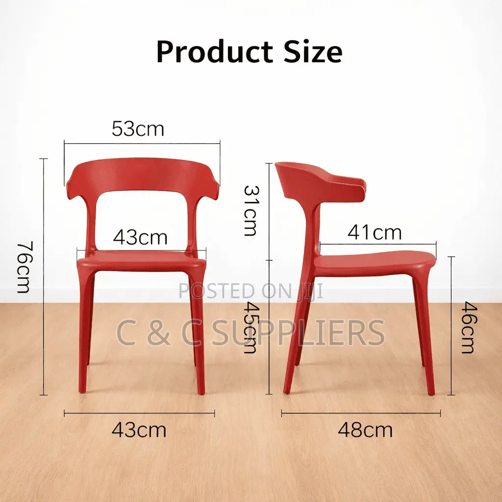 Bistro Plastic Chair–Red