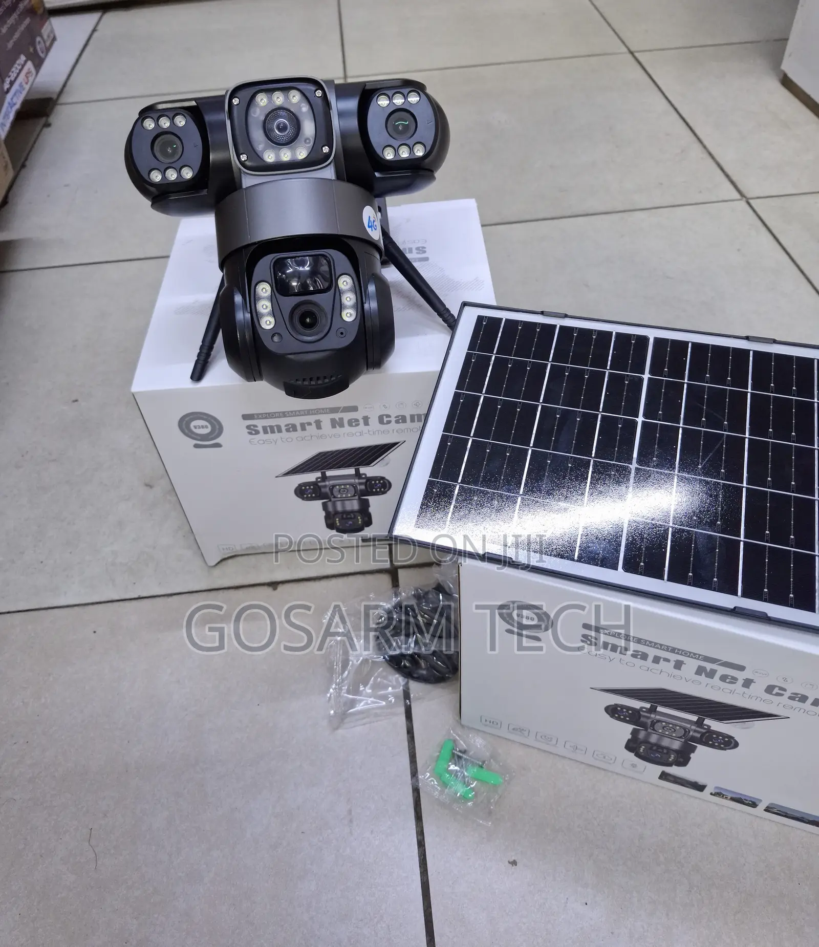 Triple Lens Solar 4G V380 Solar Powered 3 Lens