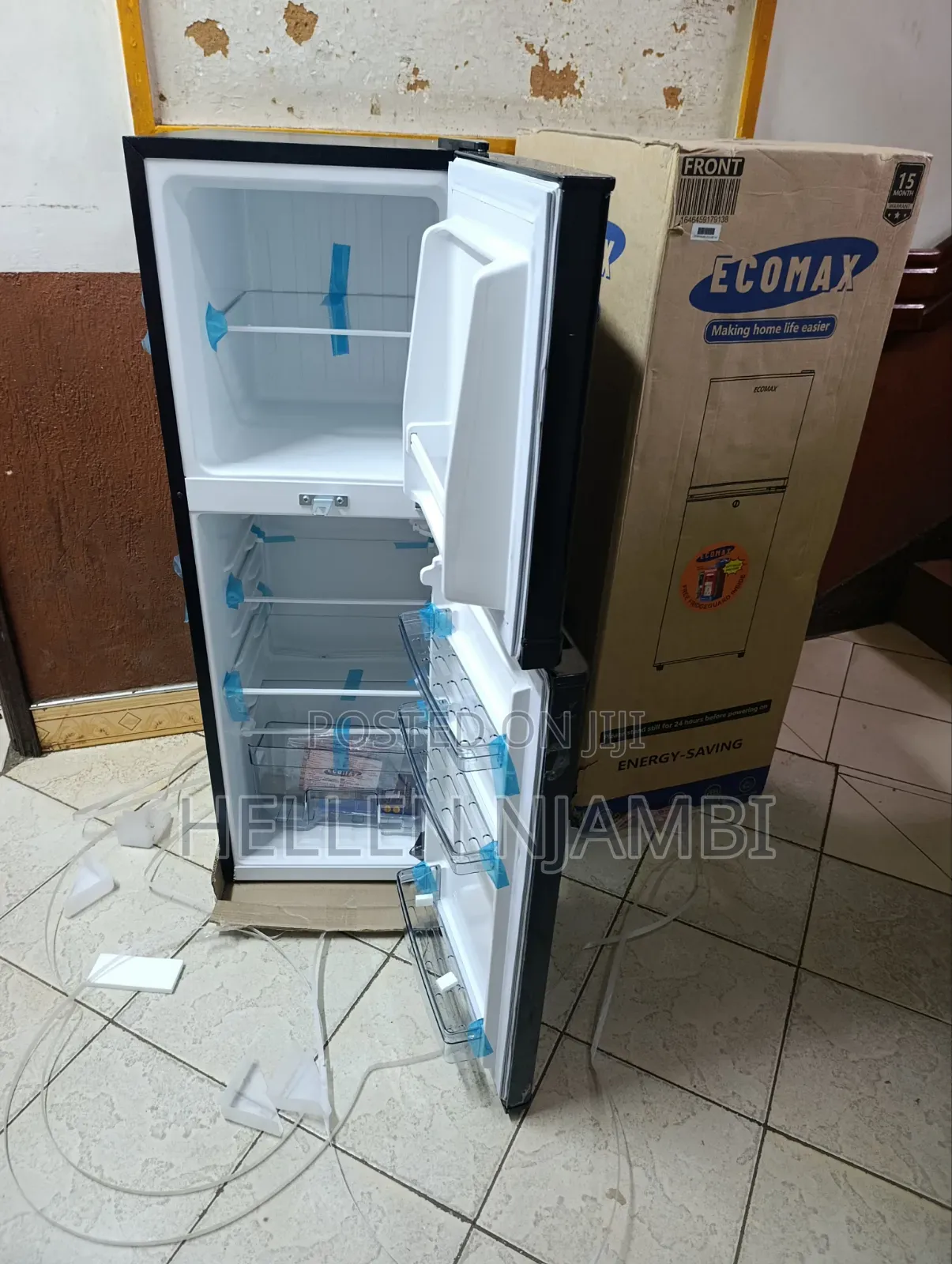 Ecomax 138L Double Door Refrigerator -Black
