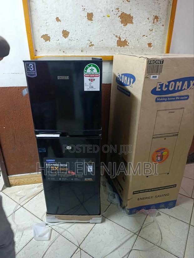 Ecomax 138L Double Door Refrigerator -Black - thumbnail 2