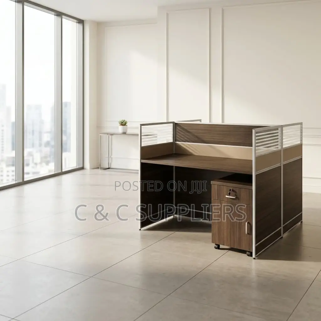 2-Seater Brown Team Workstation Desk.