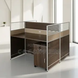 2-Seater Brown Team Workstation Desk.