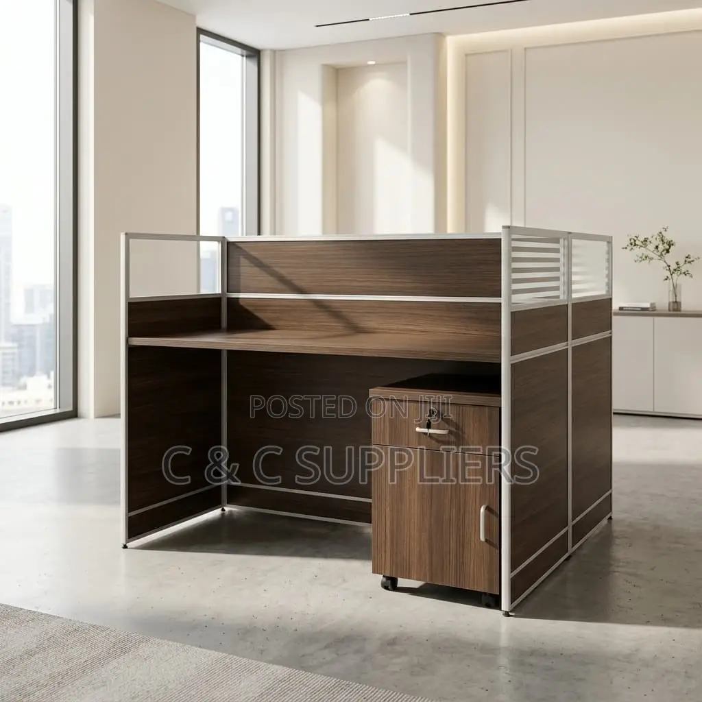 2-Seater Brown Team Workstation Desk.