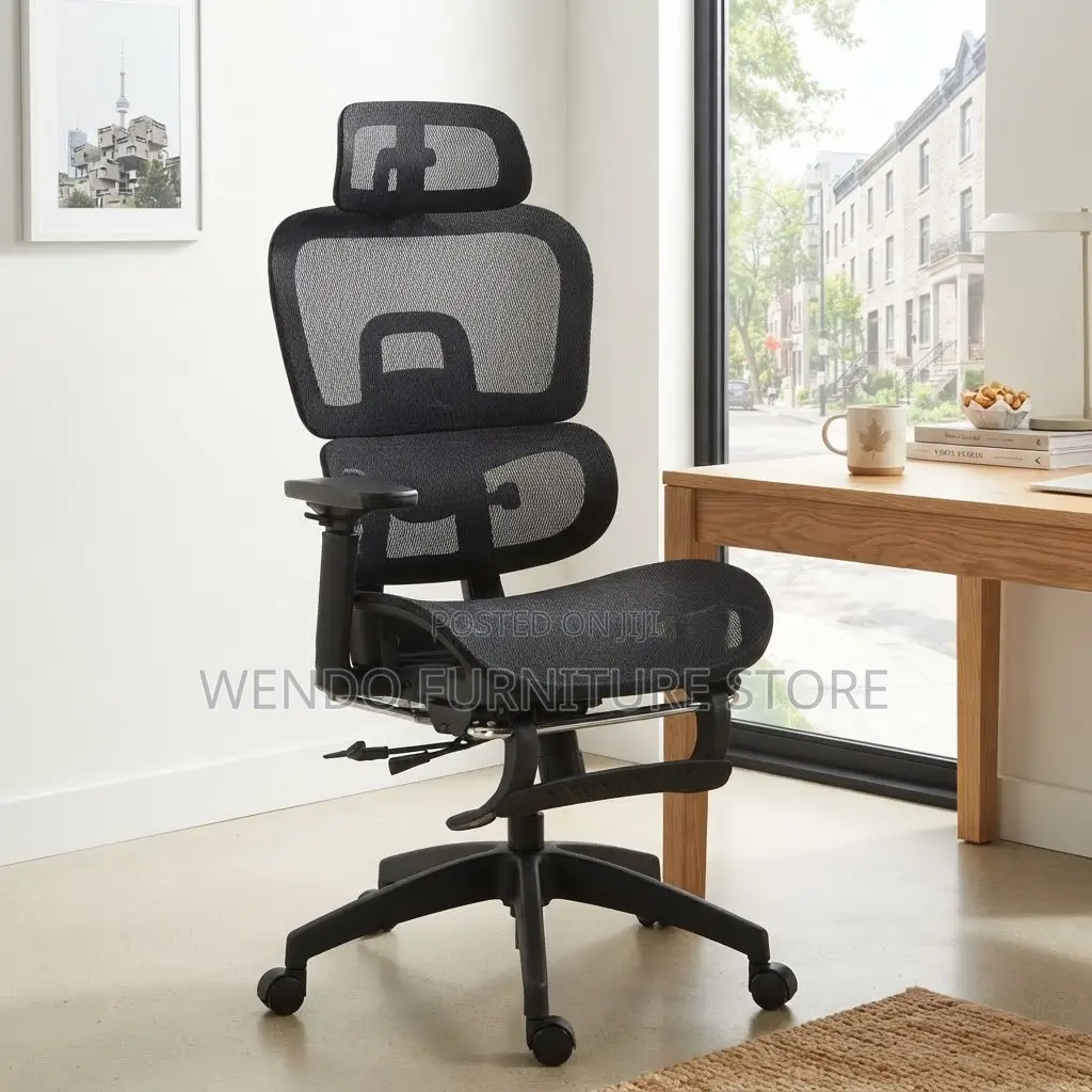 Office Chairs; High Back Orthopedic Chair With Adjustable Headrest