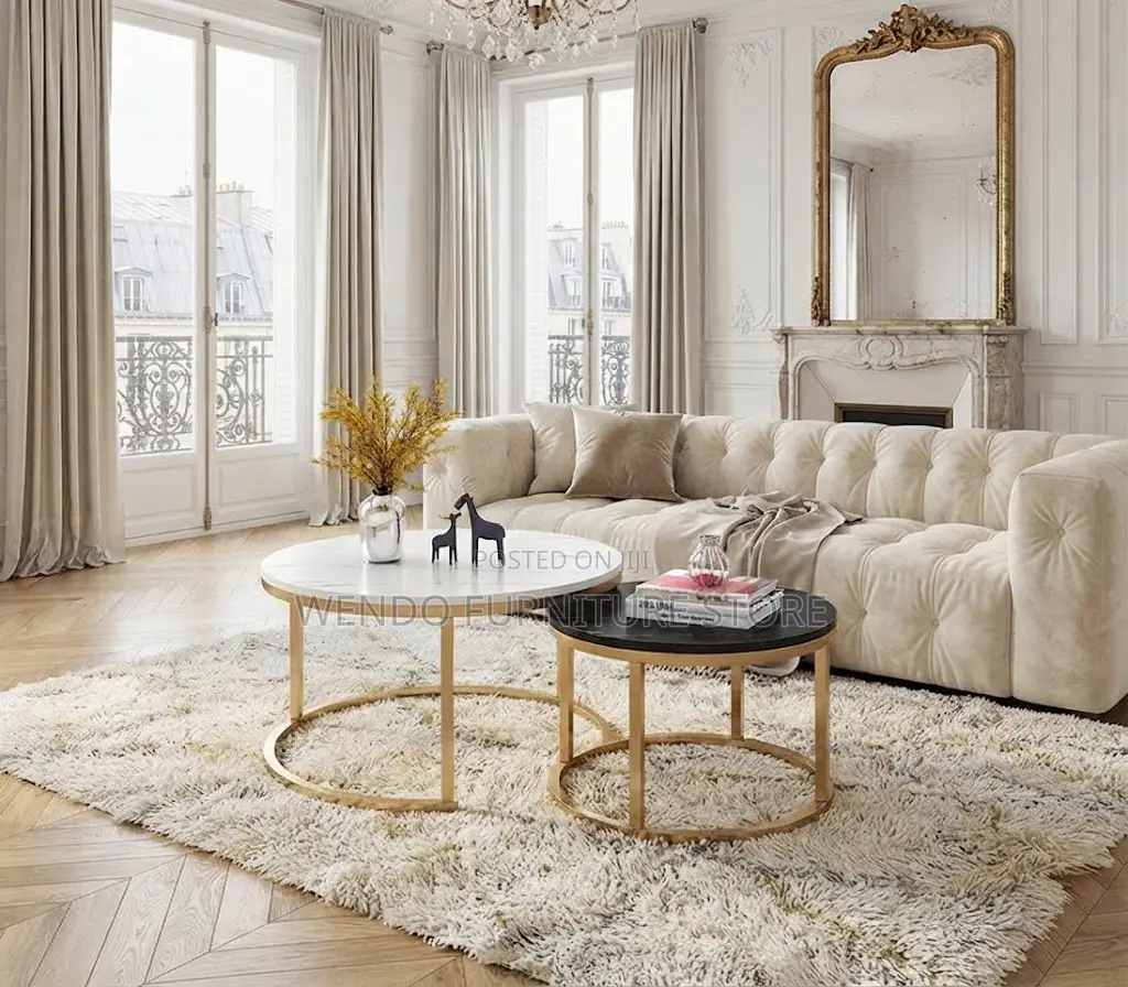 Coffee Table; Golden Home Office Dual Coffee Table