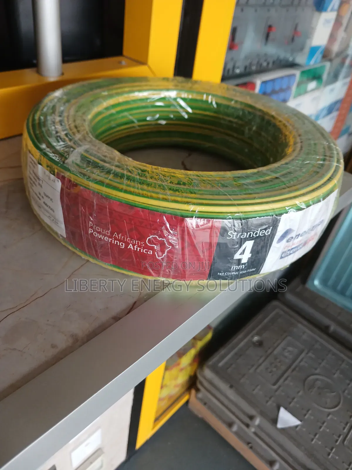 4 Mm2 Green and Yellow Single-Core Stranded Copper Electrical Wire