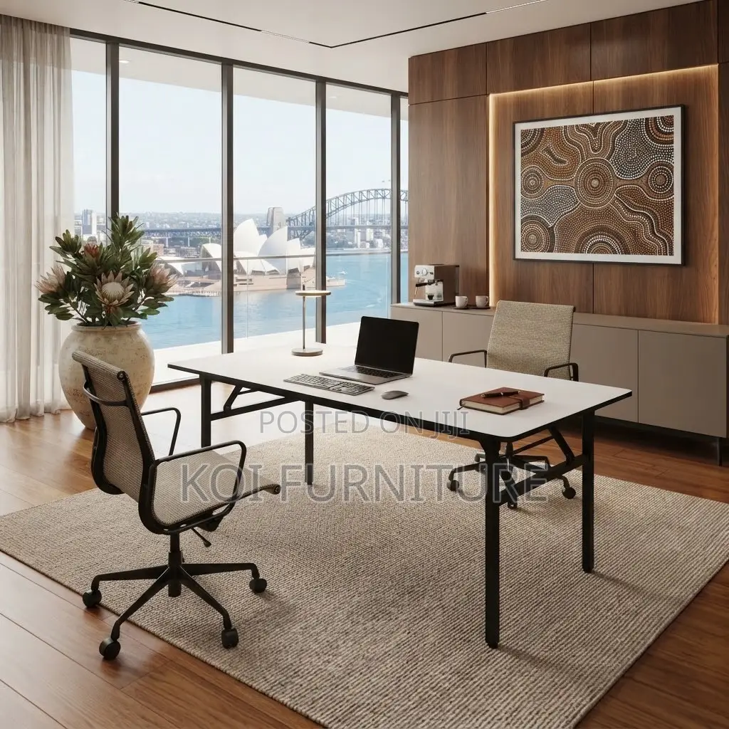 Office Table; White Foldable Home Office Study Meeting Table