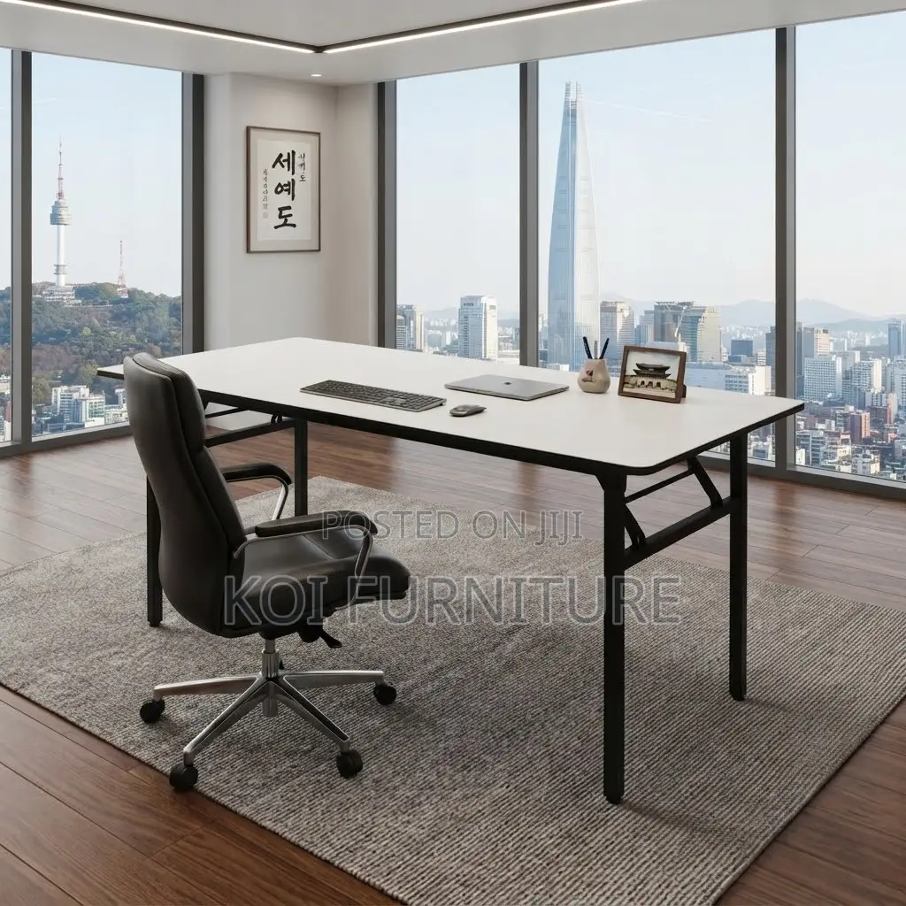 Office Table; White Foldable Home Office Study Meeting Table