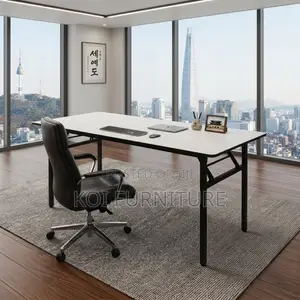 Office Table; White Foldable Home Office Study Meeting Table