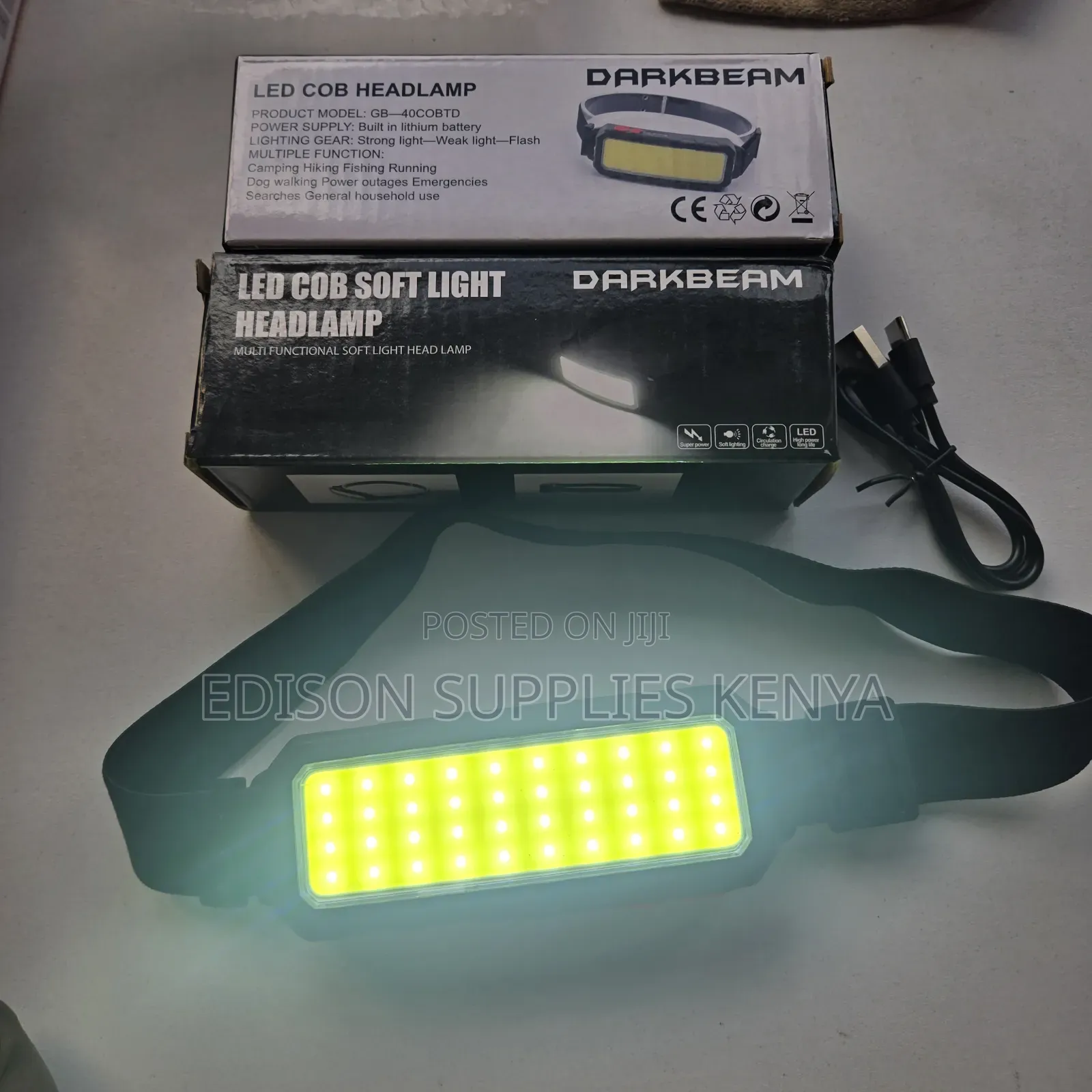 Headlamp Darkbeam Head Torch Camping Flashlight Rechargeable Head Lamp