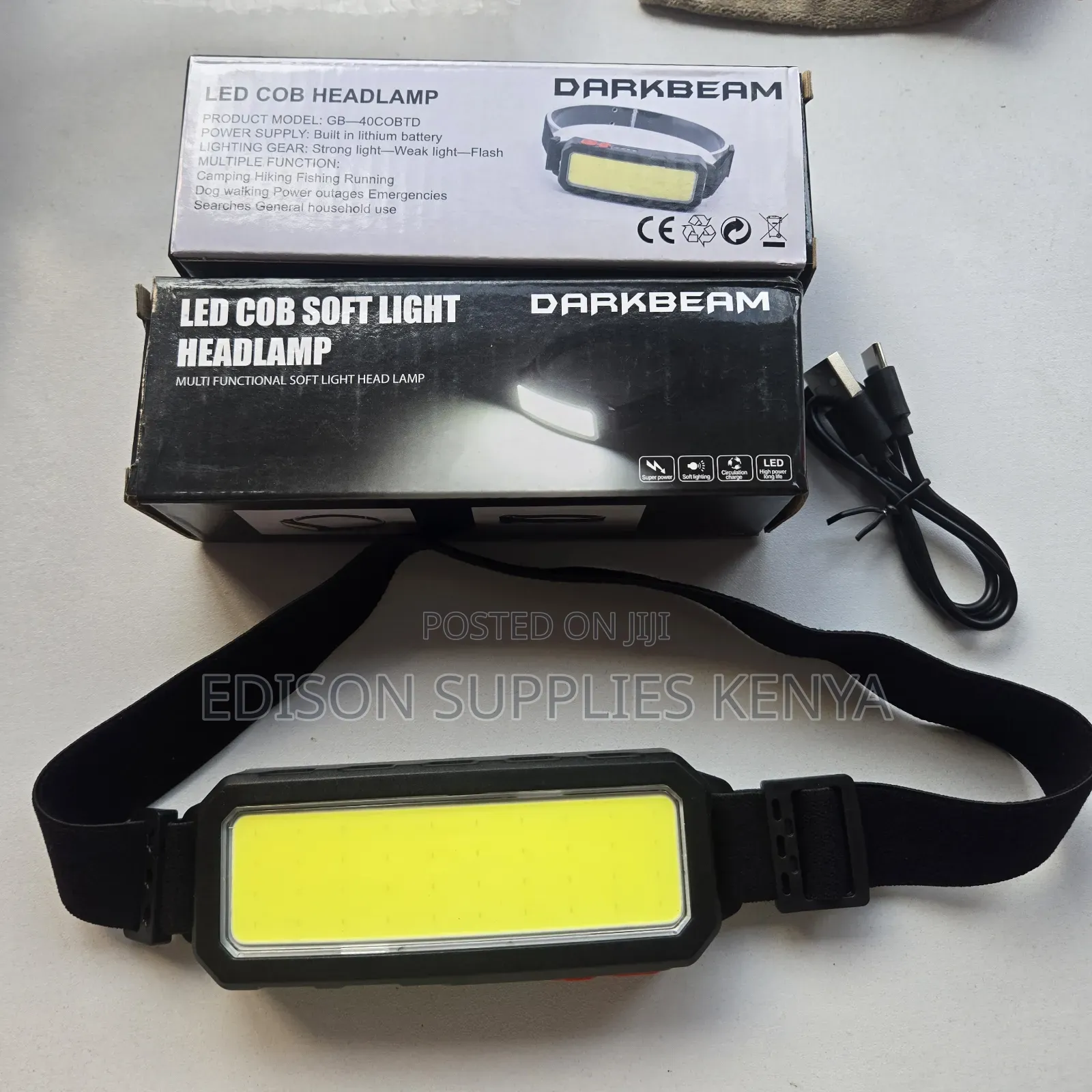 Headlamp Darkbeam Head Torch Camping Flashlight Rechargeable Head Lamp
