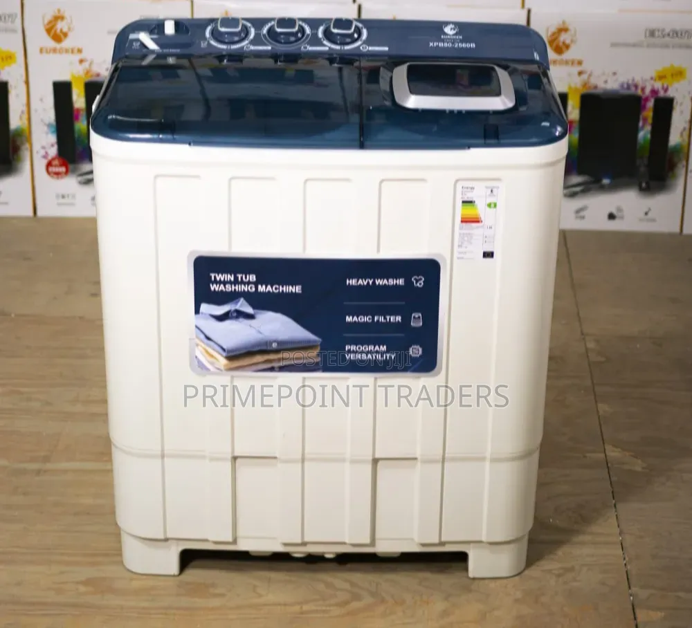 Euroken 8 Litres Twin Tub Washing Machine – Large Capacity Laundry