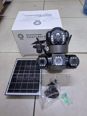 V380 Triple Lens 4G SIM Solar Powered CCTV Camera With PTZ Rotation