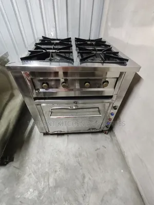 4-Burner Stainless Steel Commercial Cooker With Oven