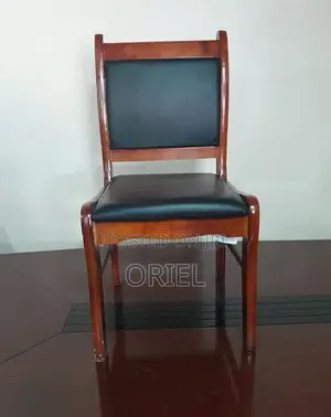 Office Chair : Wooden Frame Leather Padded Office Chair