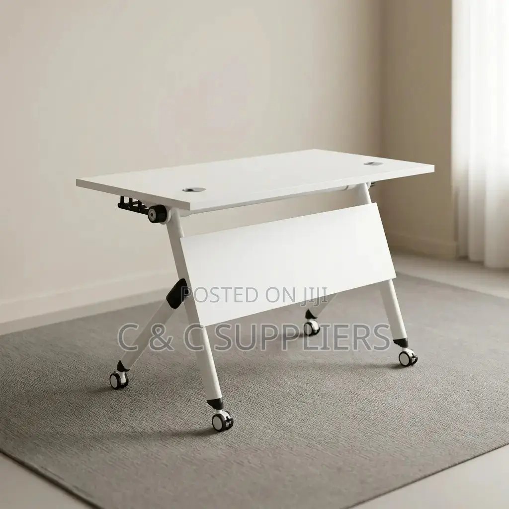 Modern Folding White Gaming Desk-1.2m