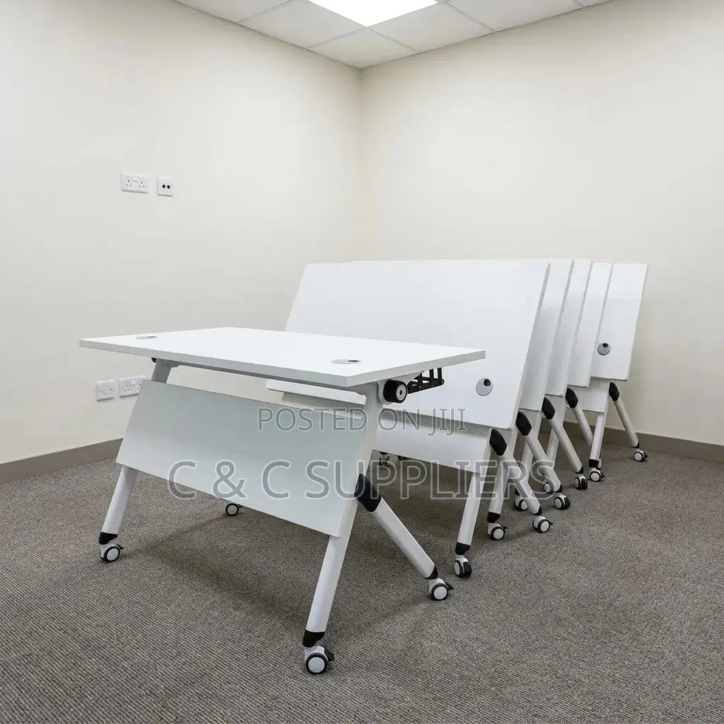 Modern Folding White Gaming Desk-1.2m