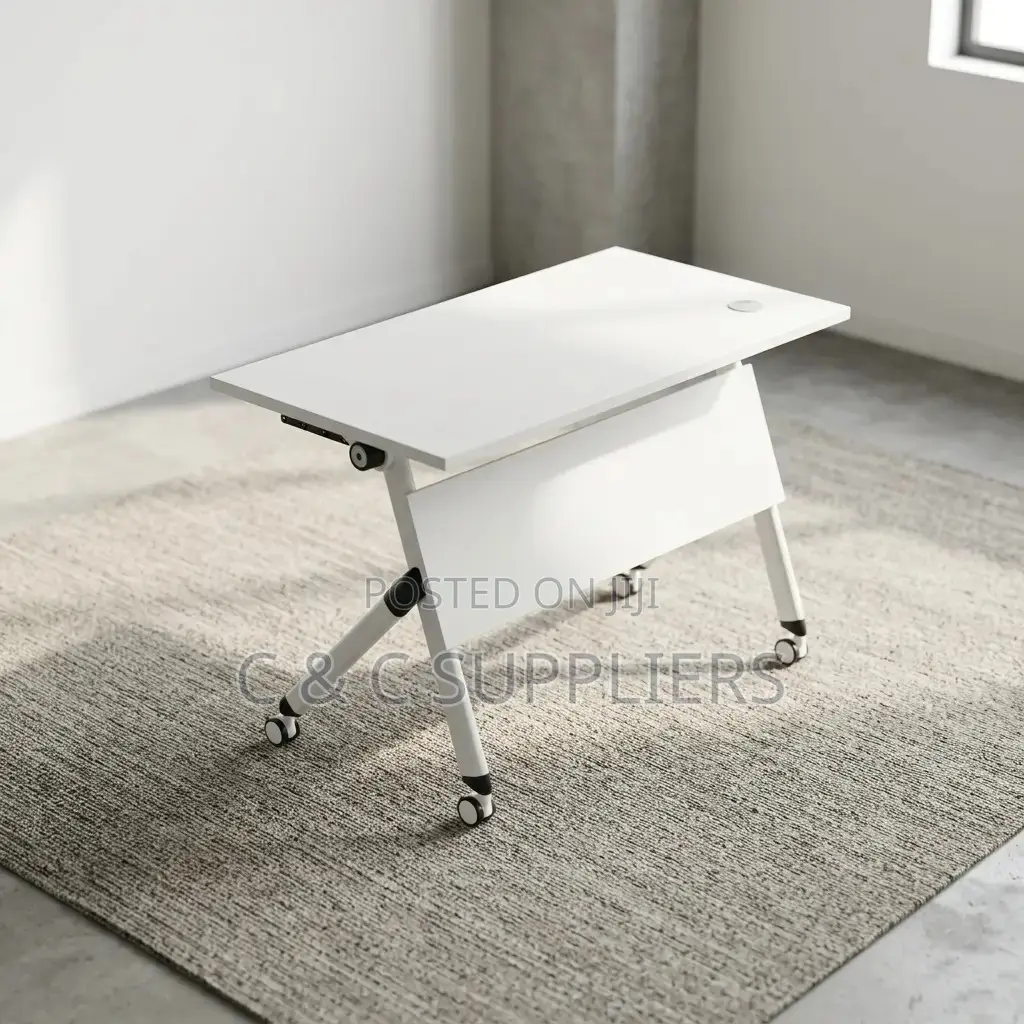 Modern Folding White Gaming Desk-1.2m